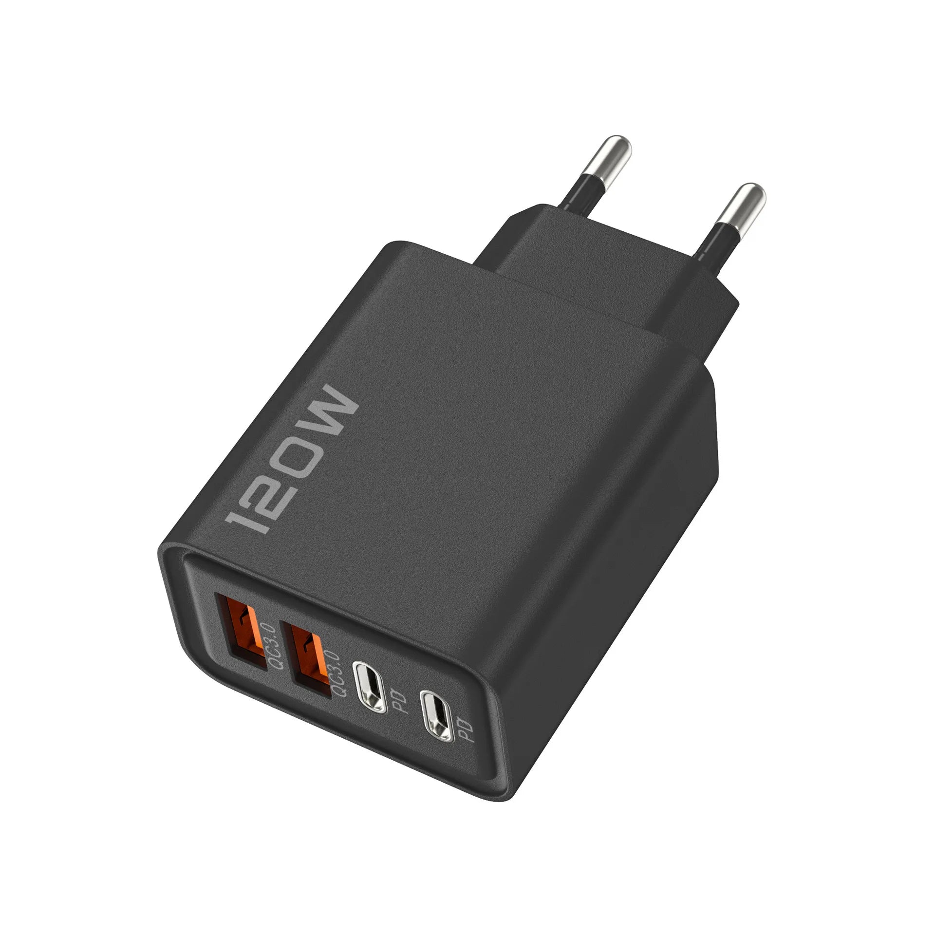 4 Port USB Charger Total 120W Fast Charging EU/US/UK Plug Wall Charger Mobile Phone Power Adapter For Phone Charge Type C Cable