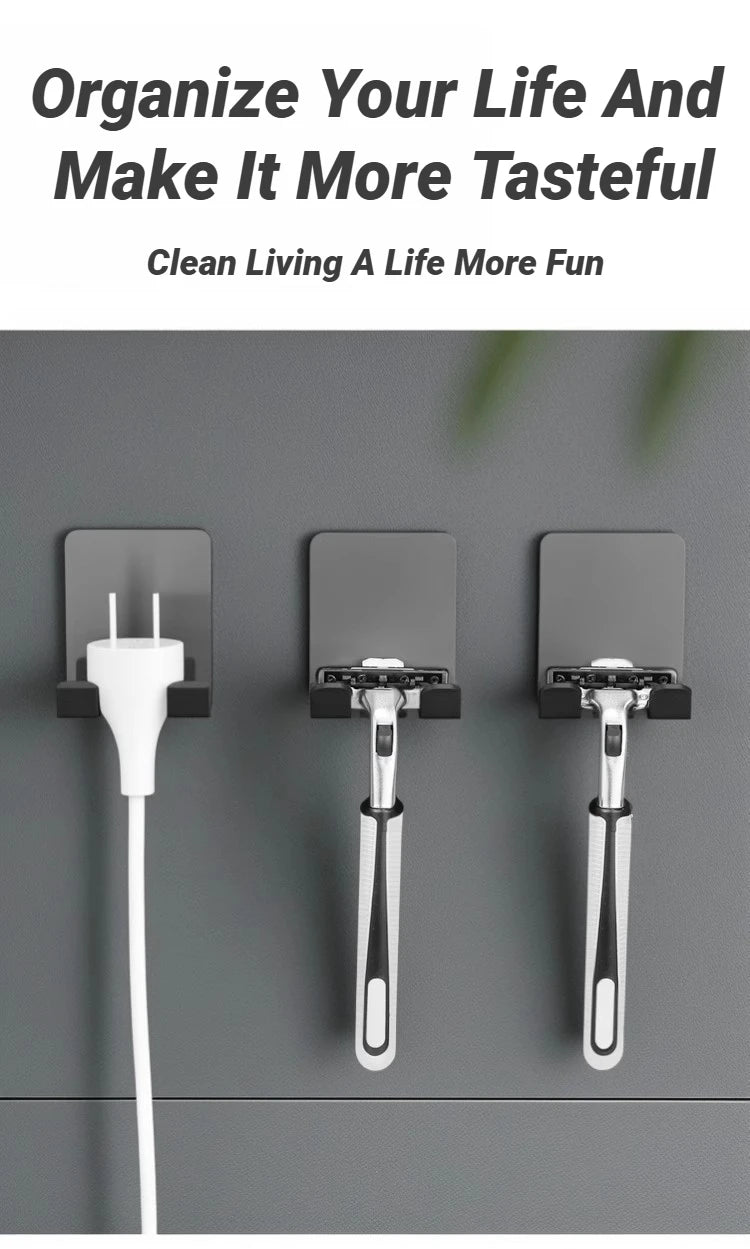 Multi Function Men Shaving Razor Holder Storage Hook Wall Shelf Bathroom Kitchen Accessories