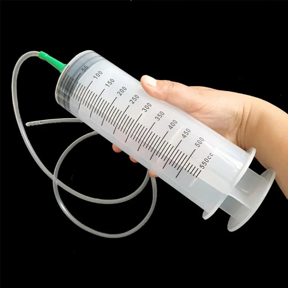 550ML Needle Barrel Oil Pump Syringe Large Syringes Reusable Pump Measuring With Scale Syringe With Tube 