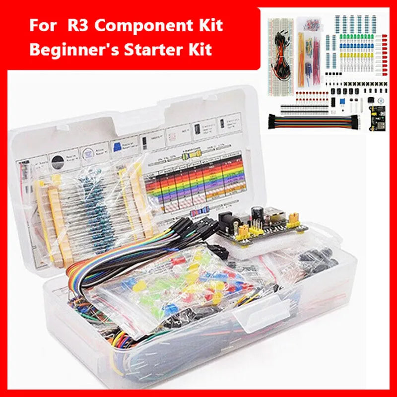 Start 830 Breadboard Kit MB-102 for UNO R3 Component Pack Beginner Electronic Components Electrolytic Capacitor Resistor led