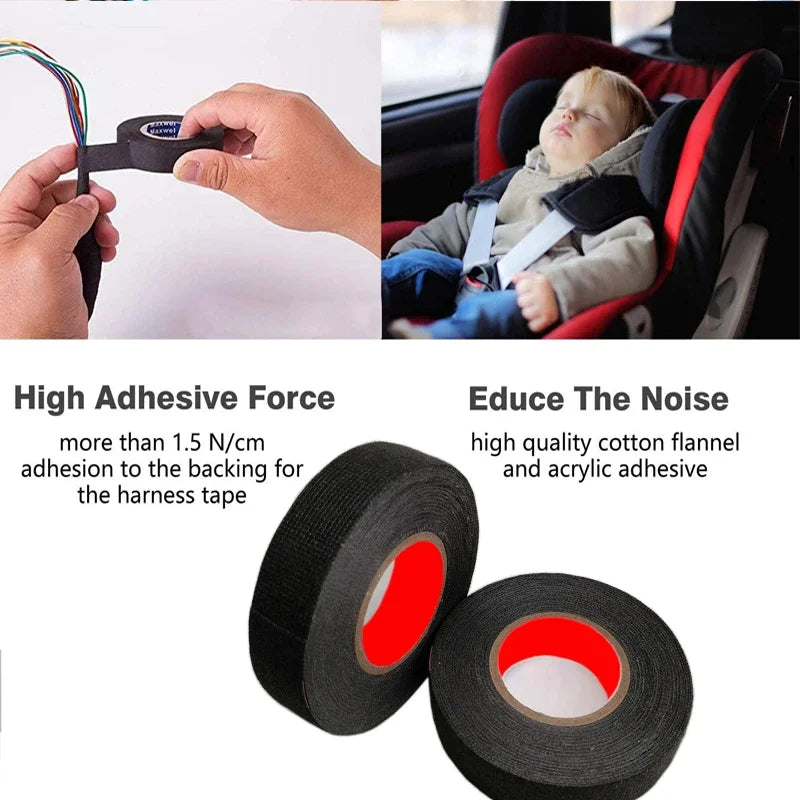 9/15/19/25/mm Electrical Insulation Heat-resistant Wiring Harness Tape PET Bundle Flame Retardant Tape