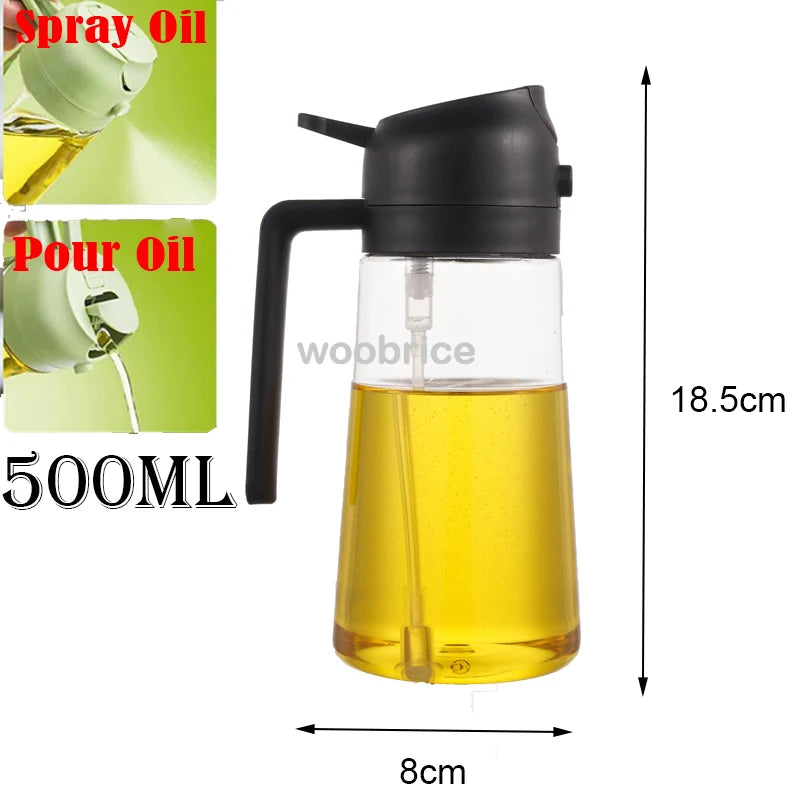 2in1 Kitchen Spray Oil Dispenser Oil Sprayer Polisher Or Only Brush Spray for Air Fryer Salad Grilling Roasting Cooking Kitchen