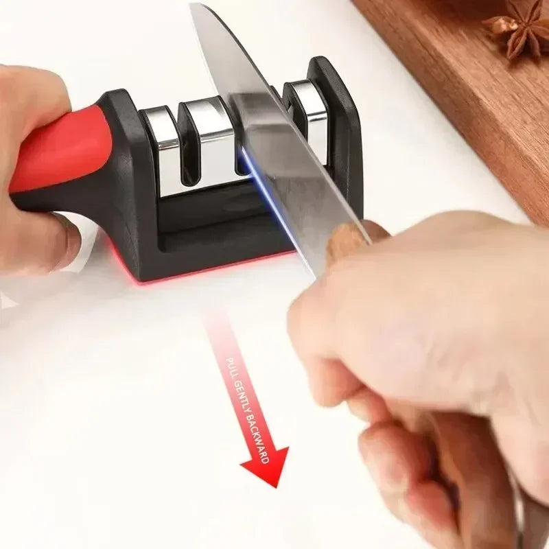 4-Segment Knife Sharpener Knife Sharpeners for Kitchen Knives Stainless Steel Three-Purpose Sharpening Stone for Kitchen Tools