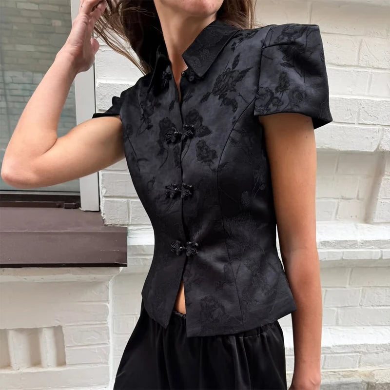 Solid Color Jacquard Glossy Satin Tops Women Chic Stand Collar Single Breasted Slim Fit Short Coats 2026 Lady Daily Outwear New