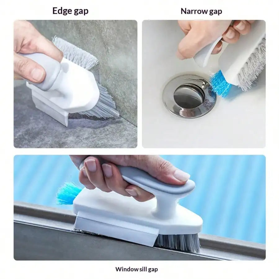 4-In-1 Grout And Corner Scrubber Brush With Scraper Tool, For Cleaning Tile, Grout, Kitchen, Bathroom, Sink, Floor, Shower, Bathtub