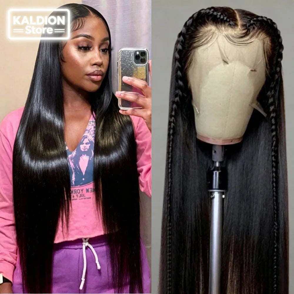 40 Inch Bone Straight Human Hair Wig 13x4 13x6 HD Transparent Lace Wigs Brazilian Full Lace Frontal Wig For Women 250% Density