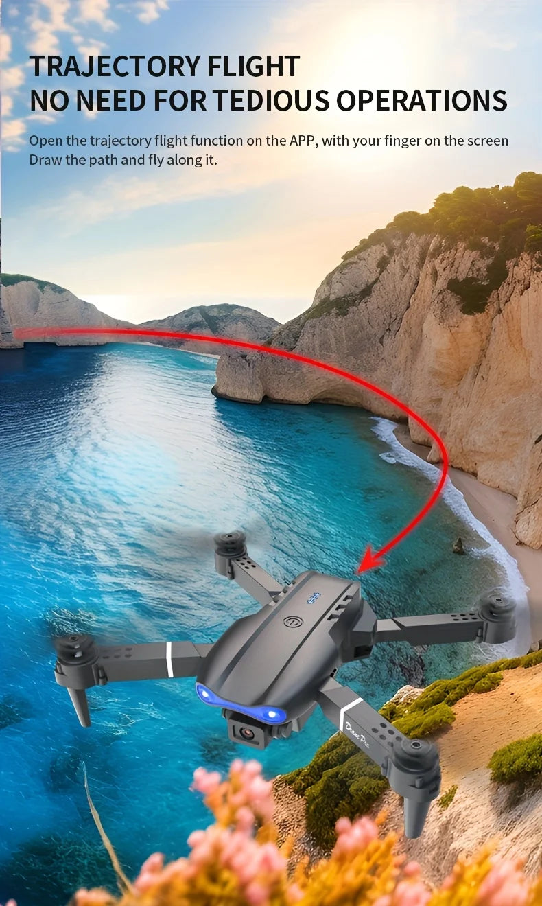 2026 New E99 PRO MAX Foldable Drone with Dual HD Camera, HD Screen Remote Control, 40min Flight Time with Extra Batteries, One Key Return Home, LED Lights, USB Charging, Easy to Fly for Beginners Adults, Ideal Christmas Holid
