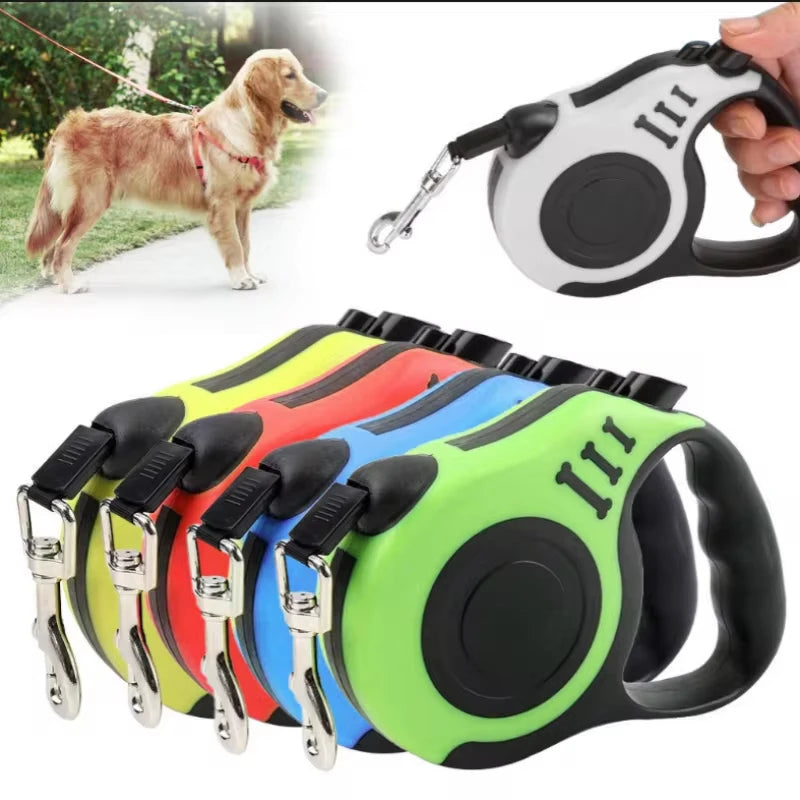 3m 5m Retractable Dog Leash Outdoor Pet Leash Nylon Braided Rope for Small Medium Dogs Pet Supplies Hiking Walking Traction Rope
