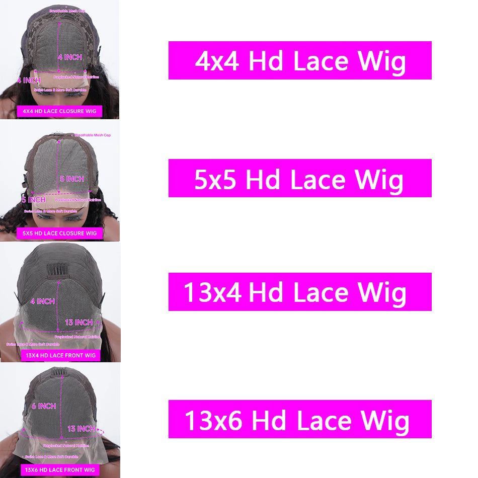 13x4 Deep Wave Lace Front Wig Human Hair 13x6 HD Lace Frontal Wig with Baby Hair Brazilian 180% Density Pre Plucked Glueless Wig