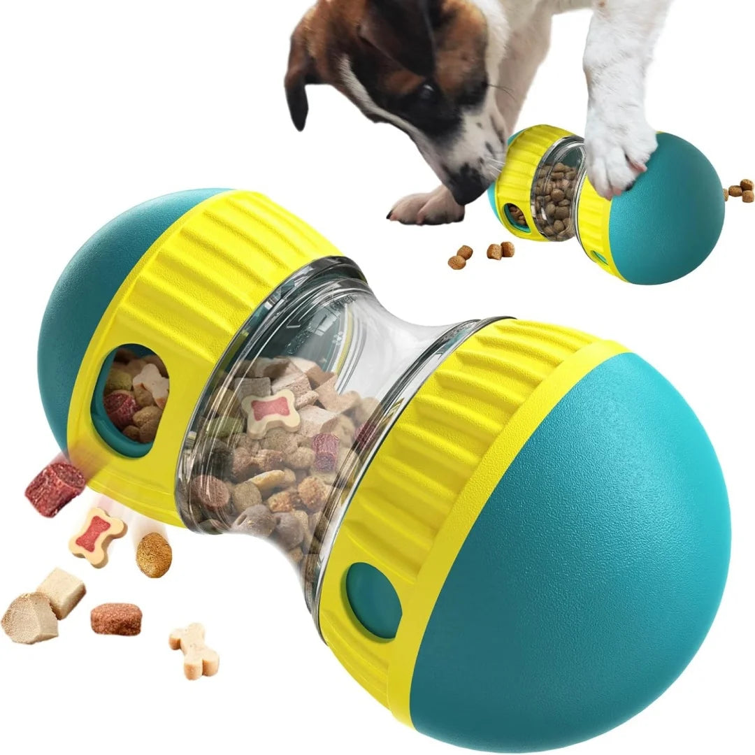 Pet Food Dispenser,Adjustable Distribution Ball,Sturdy Slow Feeding Puppy Reinforcement Training Toy,Pet Interactive Chasing Toy