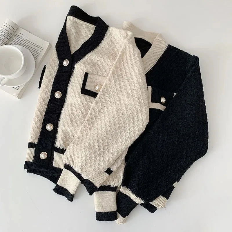 AOSSVIAO Korean Fashion New Loose Long-sleeved Knit Women's Sweater 2026 Autumn Winter Outwear Cardigan