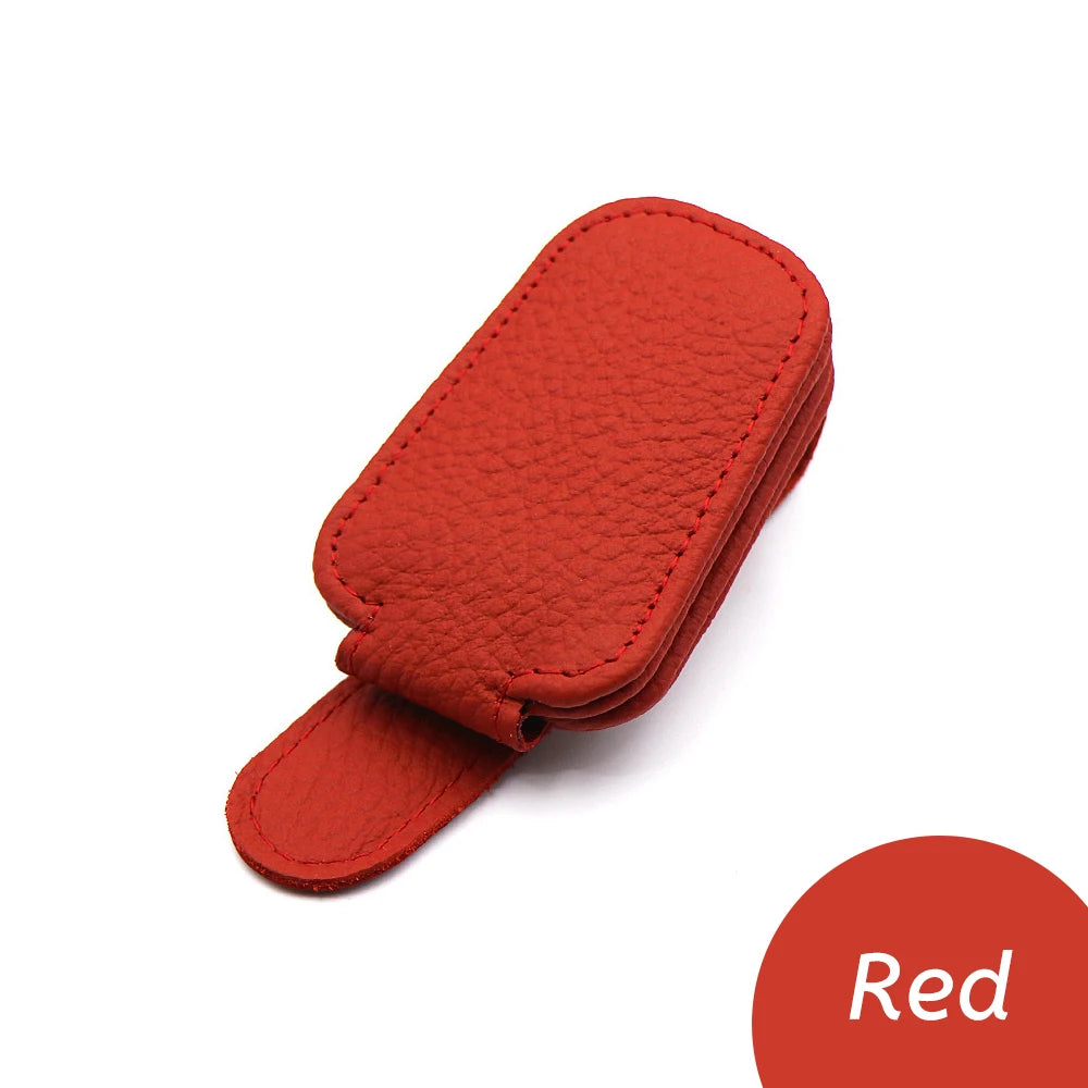Multifunction Car Sun Visor Glasses Clip Leather Eyeglasses Clip Automobile Sunglasses Holder Card Case Auto Interior Accessorie