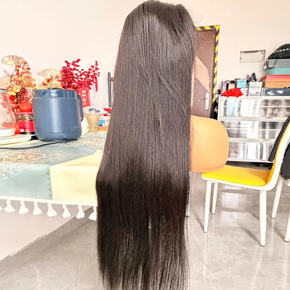 40 Inch Bone Straight Human Hair Wig 13x4 13x6 HD Transparent Lace Wigs Brazilian Full Lace Frontal Wig For Women 300% Density