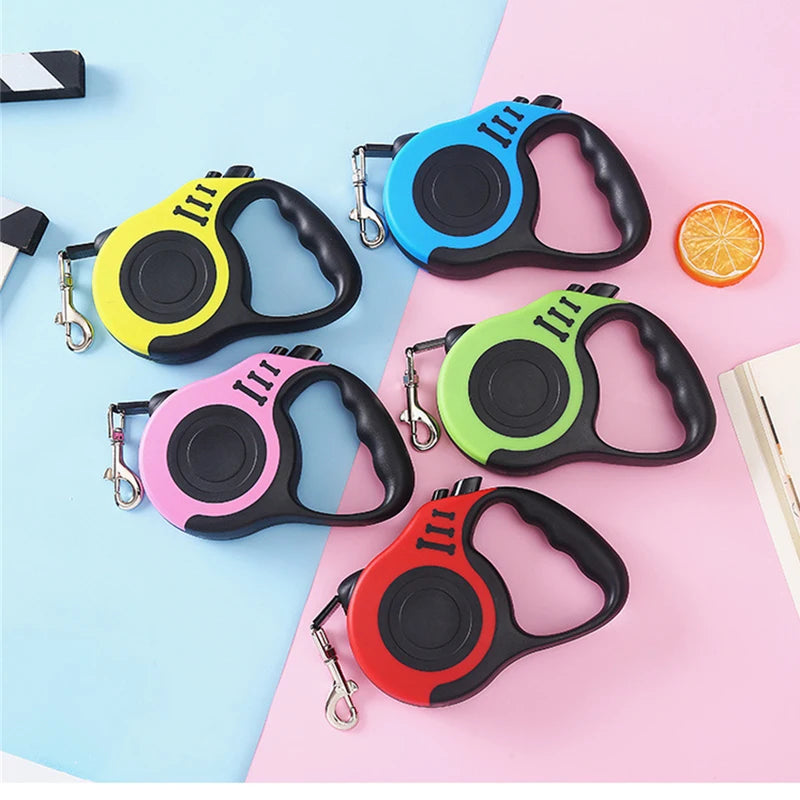 3m 5m Retractable Dog Leash Outdoor Pet Leash Nylon Braided Rope for Small Medium Dogs Pet Supplies Hiking Walking Traction Rope