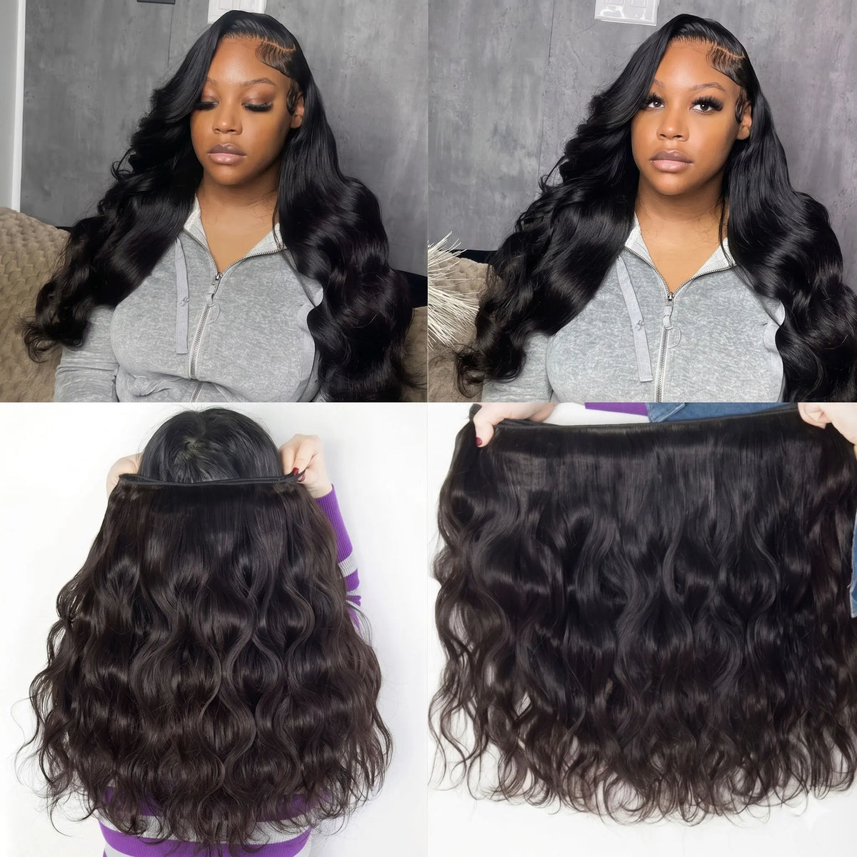 2 3 4 Pcs 14A Body Wave 100% Human Hair Bundles Brazilian Real Remy Weave Hair Unprocessed Raw Hair Bundles Extensions Natural Black