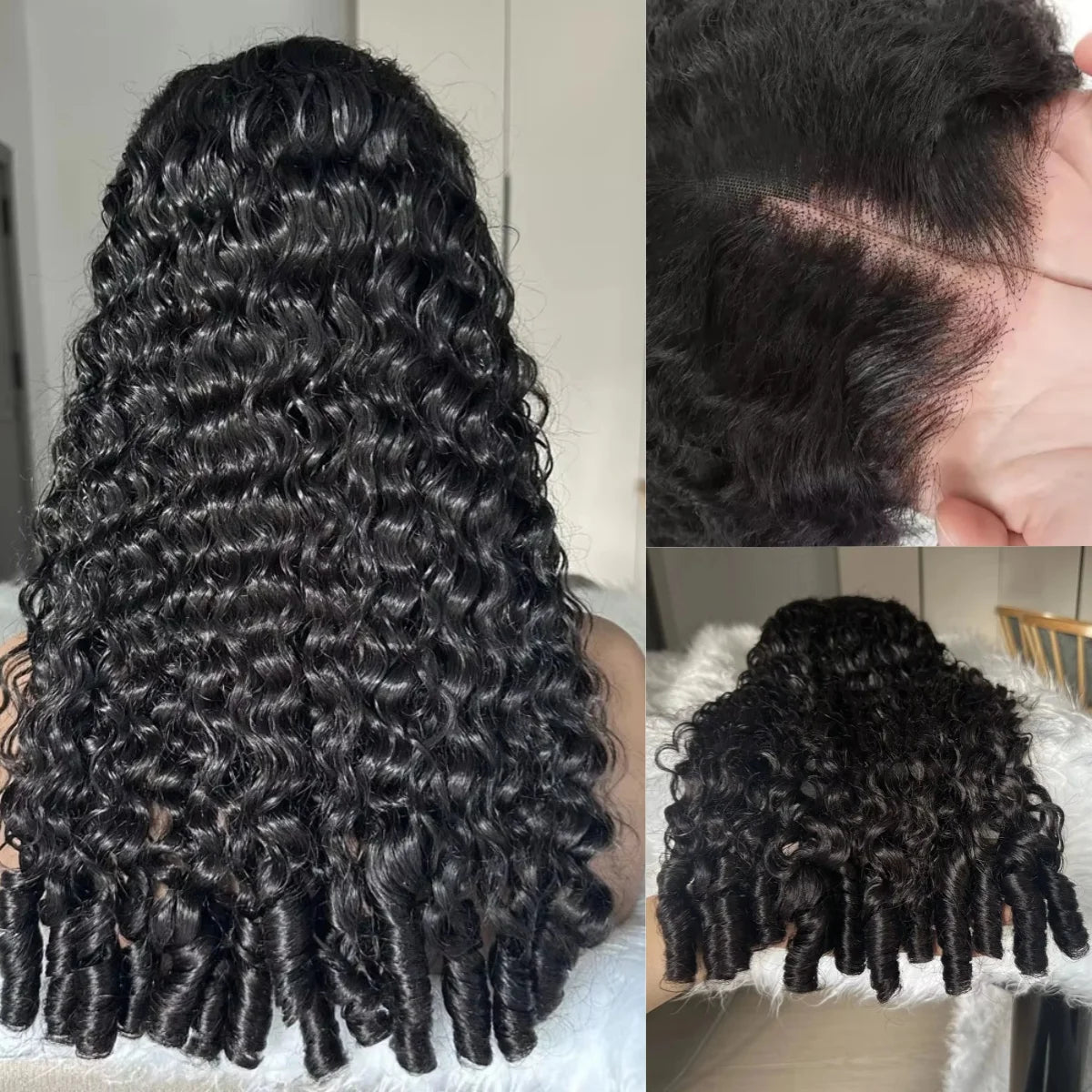 13x6 Burmese Curly Wig Lace Frontal 250% Density 13x4 HD Transparent Pre Plucked Virgin Human Hair Wigs