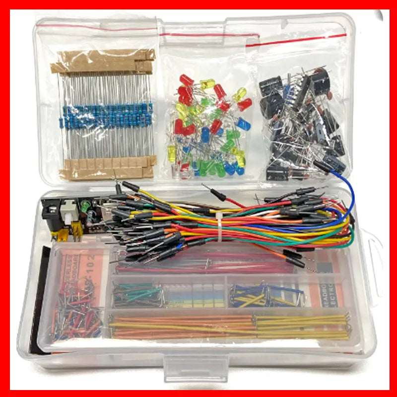 Start 830 Breadboard Kit MB-102 for UNO R3 Component Pack Beginner Electronic Components Electrolytic Capacitor Resistor led
