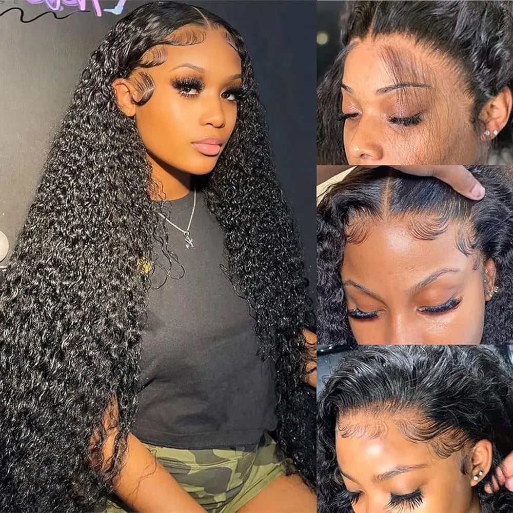 HD Transparent Lace Front Human Hair Wigs Jerry Curly Wig Lace Closure Wigs Human Hair Wig 13x4 13x6 Frontal Wigs