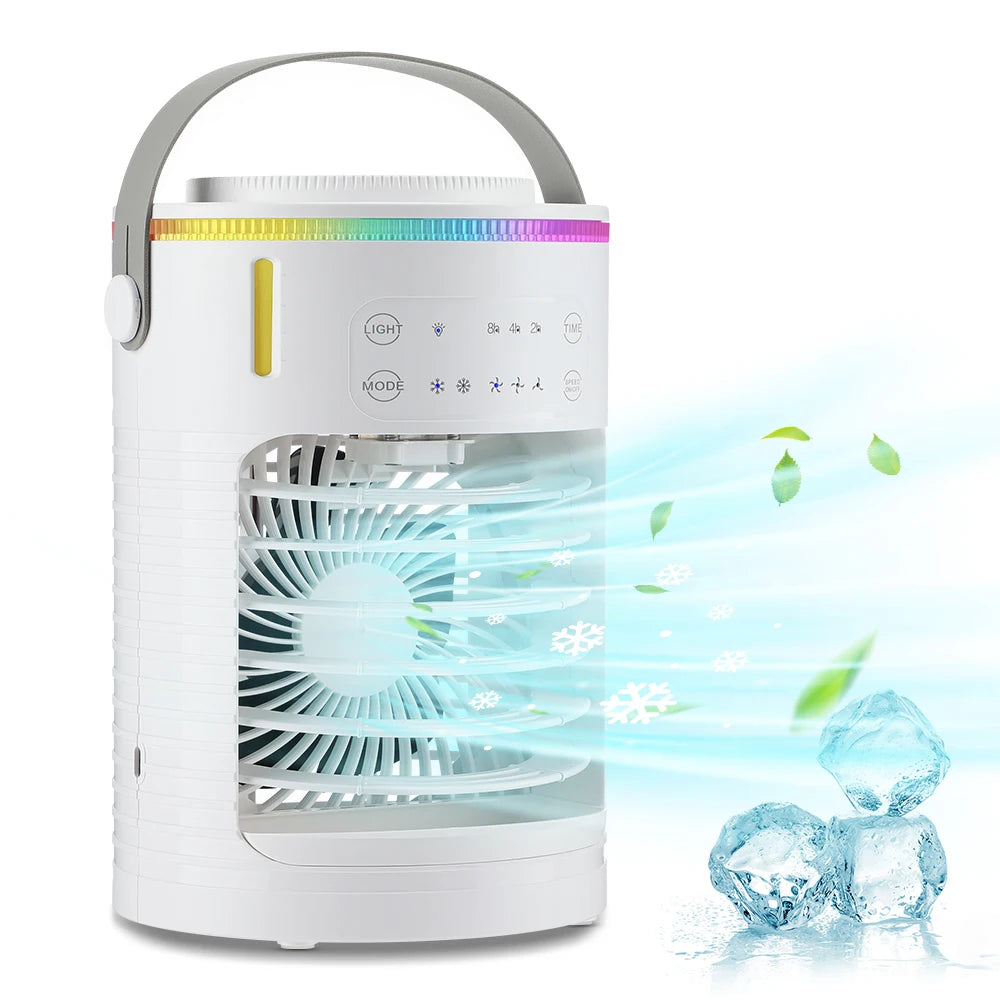 Portable Mini Desktop Air Conditioner Fan with Timer Small Room Spray Water AC for Cooling Air Conditioning for Room