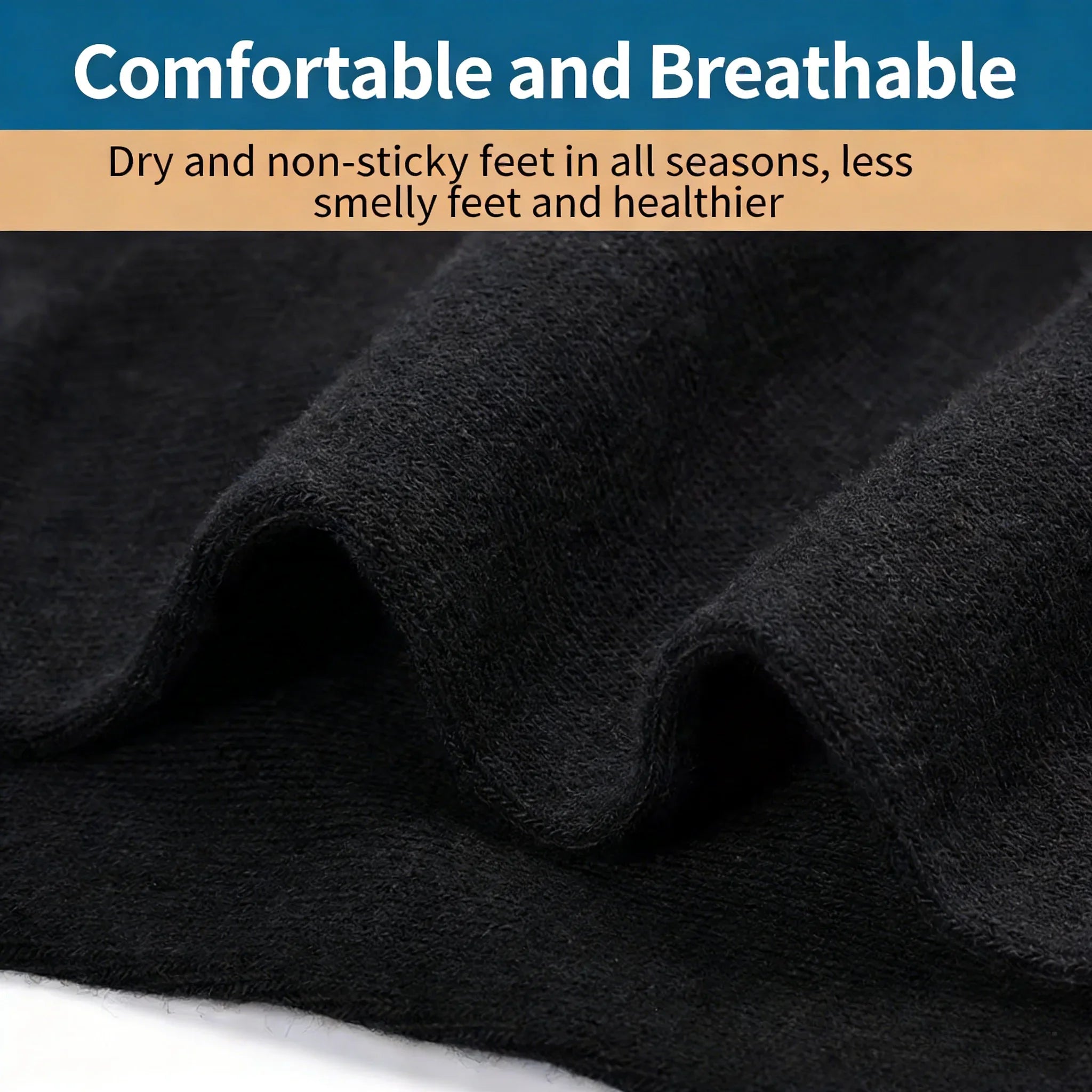 5 pairs of men's mid-calf socks, pure cotton sweat-absorbing odor-resistant autumn/winter business socks for all seasons
