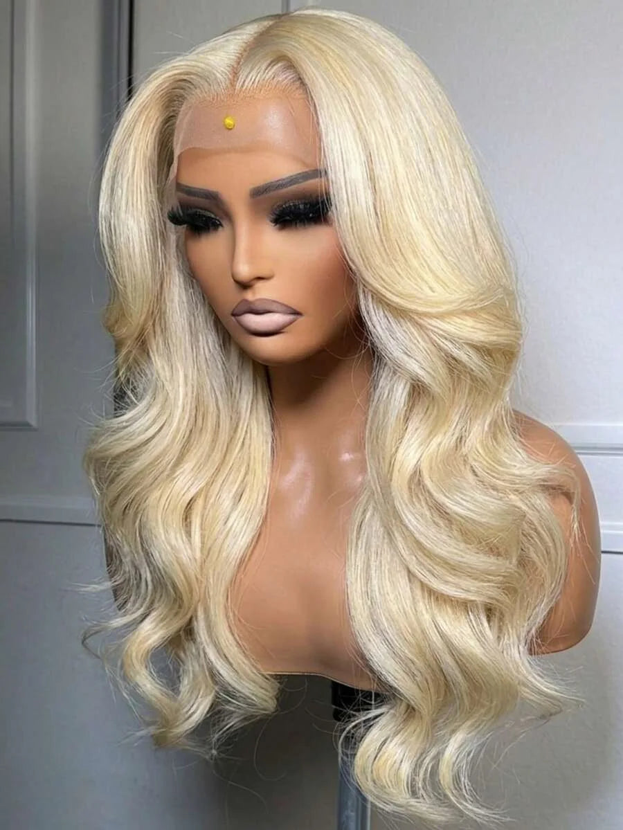 613 Human Hair Body Wave 13x6 Lace Front Wig Blonde Lace Frontal Wigs for Women 250 Density Natural Hairline With Baby Hair
