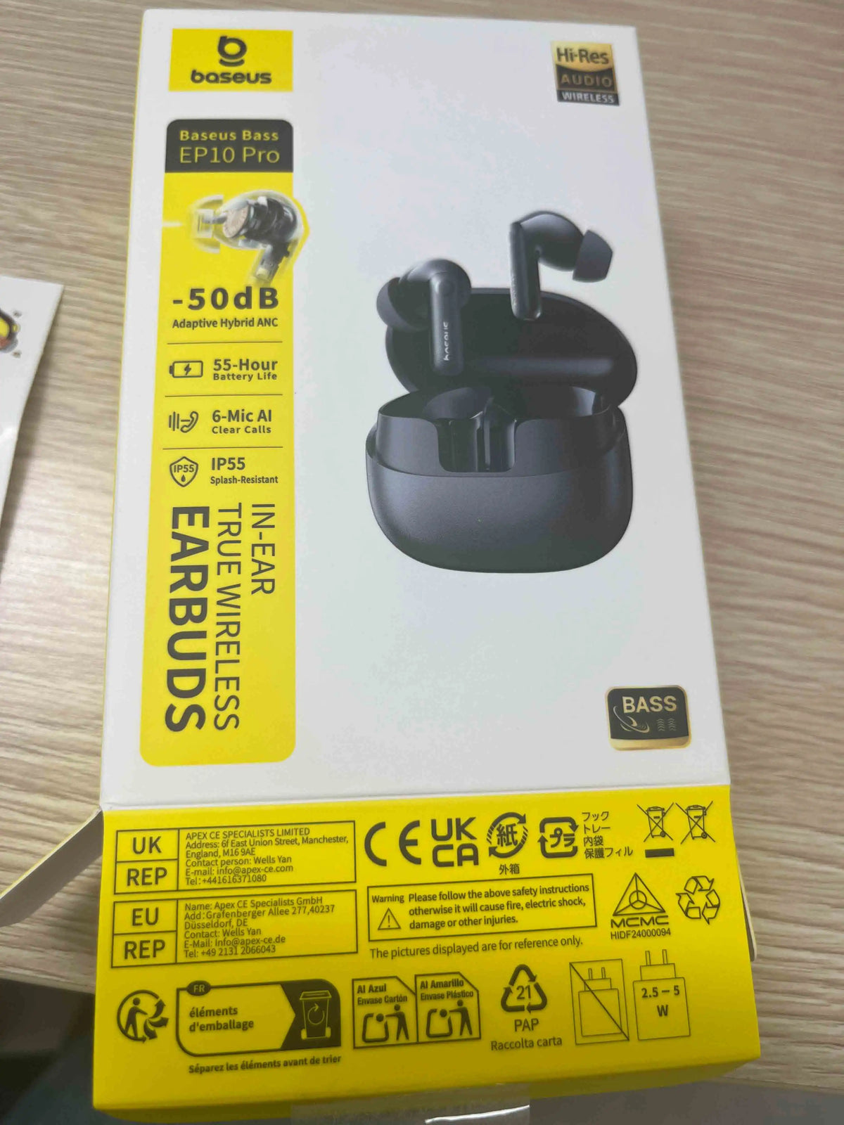 Baseus EP10 Pro ANC Earbuds Wireless Bluetooth 6.0 Earphones 50dB Realtime Adaptive Headphones 6 Mic Hi-Res LDAC IP55 Ear Buds