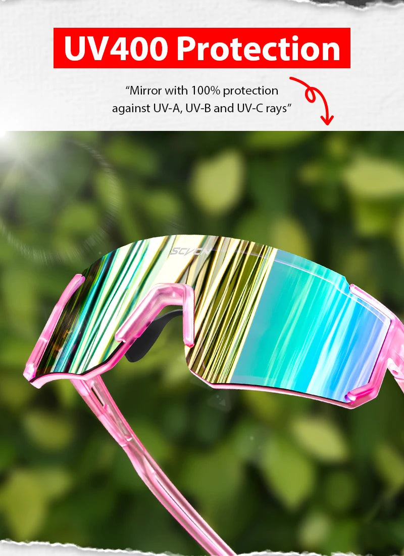 SCVCN New Outdoor Cycling Sunglasses Men Road Driving Bike Glasses Sports Mountain Climbing Women Bicycle Cycling UV400 Goggles