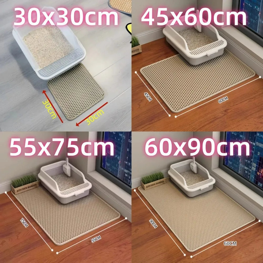 new 90X60CM Cat Litter Mat Waterproof Double Layer Pet Litter Box Mat Pet Toilet Cat Mat Nonslip Sand Cat Washable Mat Pet Clean