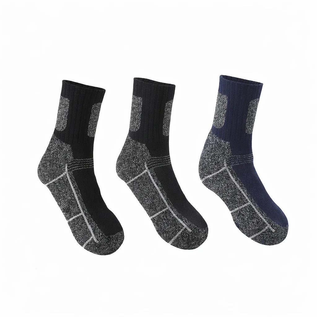 2 Pairs Winter Thermal Men Sports Socks Outdoor Warm Cycling Running Hiking Skiing Breathable Professional Crew Socks