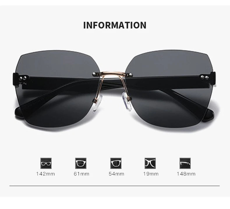 Women's Irregular Frameless Sunglasses; Daily Korean Fashion Multi-sided Polygon Driving Sun Glasses For Sun Protection 9225