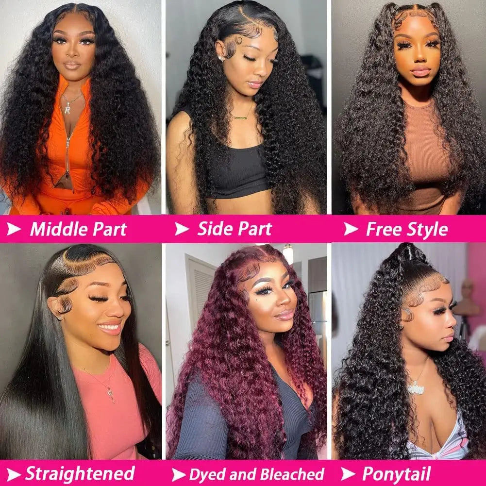 13x4 Deep Wave Lace Front Wig Human Hair 13x6 HD Lace Frontal Wig with Baby Hair Brazilian 180% Density Pre Plucked Glueless Wig
