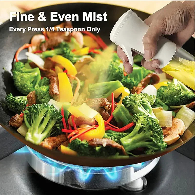 200/300/500ml Oil Spray Plastic Household Kitchen Oil Spray Bottle Or Oil Brush Nebulizing Mist Filling Cooking Dual Use BBQ