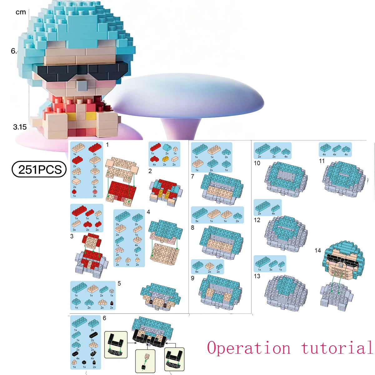 ONE PIECE Sun God Nika Luffy Micro Building Block Chopper Ace Buggy 3D Anime Model Assembly Mini Bricks Figure Toys For Gift