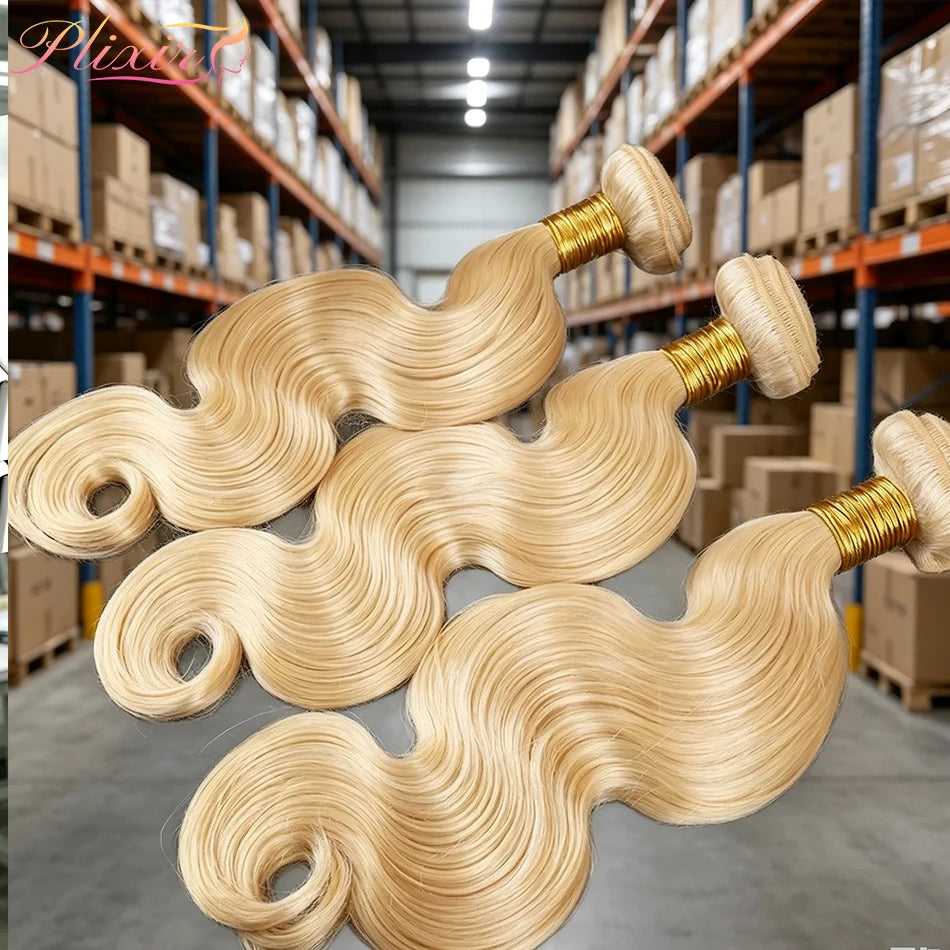 613 Blonde Bundles Body Wave Human Hair 22" 24" 26" 12A 613 Blonde Body Wave Human Hair 3/4 Bundles Unprocessed Virgin Vietnamese Human Hair Bundles