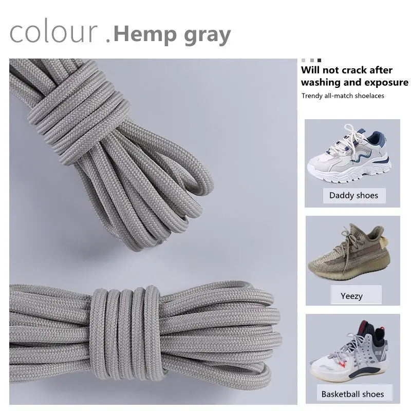 1 Pair New Round Shoe laces for Sneakers Yezy 350 Original Shoelaces for Shoes Polyester Solid Off White Laces Sport Shoestrings