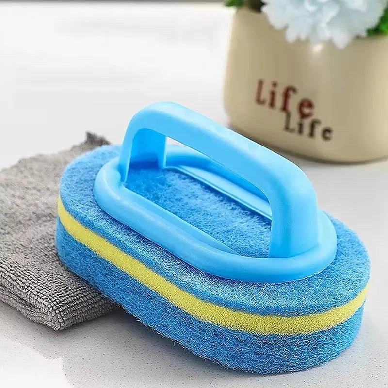 1PC Kitchen Cleaning Brush with Handle - Pot Washing High-Density Thick Scouring Pad Ceramic Tile Wall Cleaning Brush