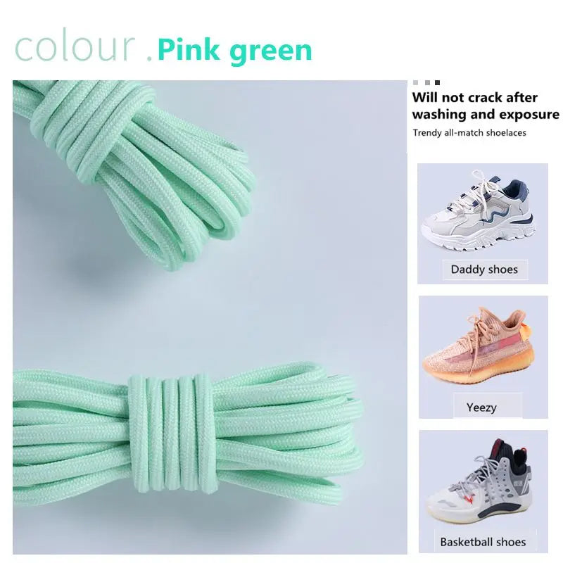 1 Pair New Round Shoe laces for Sneakers Yezy 350 Original Shoelaces for Shoes Polyester Solid Off White Laces Sport Shoestrings