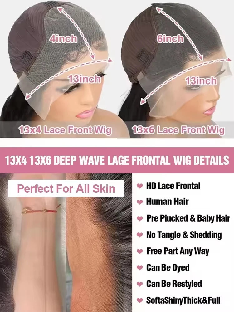 30 inch Burmese Raw Curly 250% Density 13x6 HD Lace Front Human Hair Wigs Deep Wave 13x4 Frontal Wigs Women Glueless Closure Wig