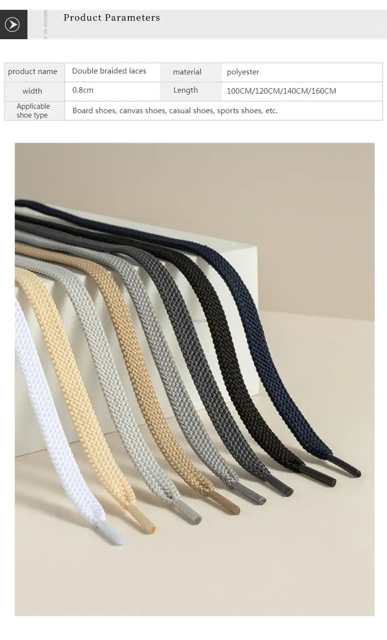 1Pair New Flat Classic Shoelaces for Sneakers Casual Shoe laces White Black Sports Shoelace Shoes Balanc String Shoe Accessories