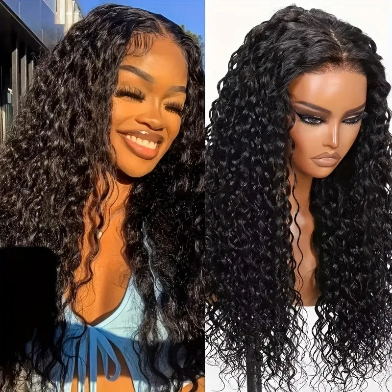 12A Burmese Curly Human Hair Wig Ready to Wear 200% 250% Density 13x4 Transparent Lace Frontal Wig Deep Wave Curly Lace Front Human Hair Wigs For Woman Ready to Wear On Clearance Sale Pre Plucked Wig Party Work Daily Life
