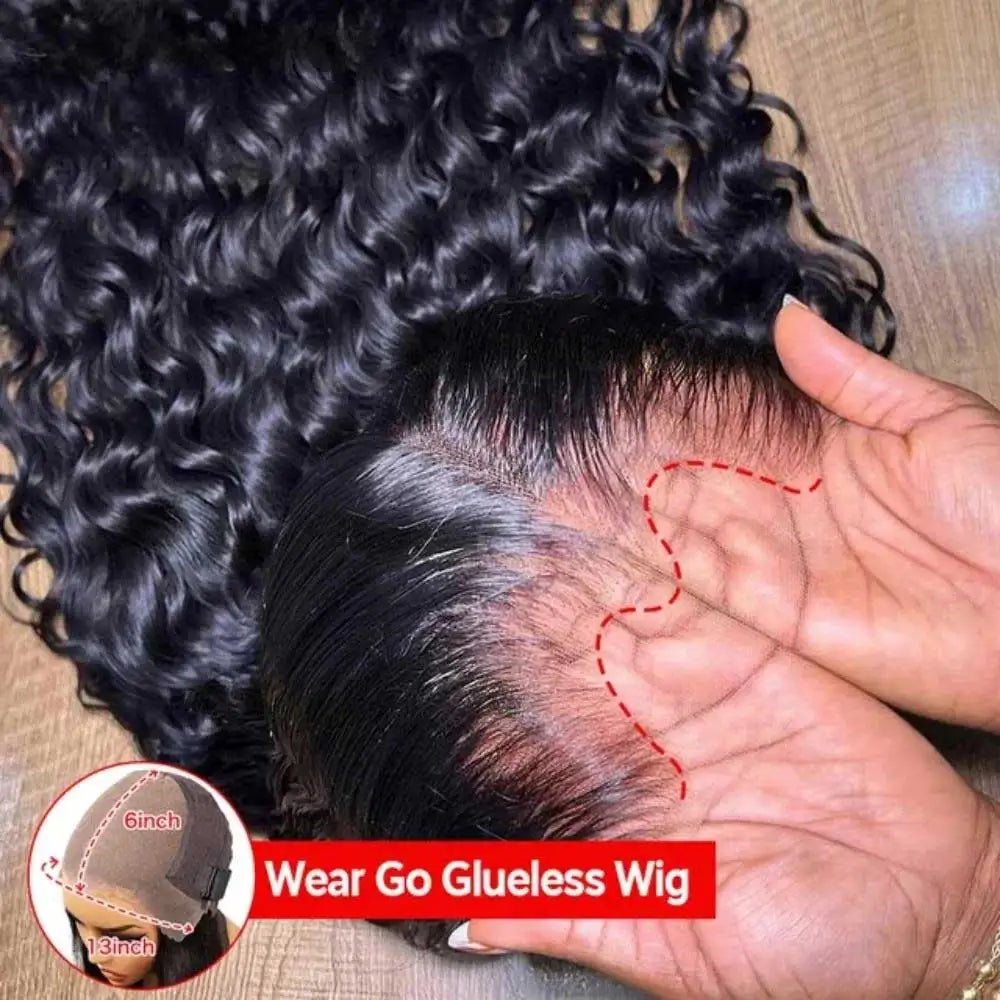 40 42 Inch Glueless Wig Loose Deep Wave Frontal Human Hair Wigs Wear and Go 13x4 13x6 HD Deep Curly Lace Front Human Hair Wigs