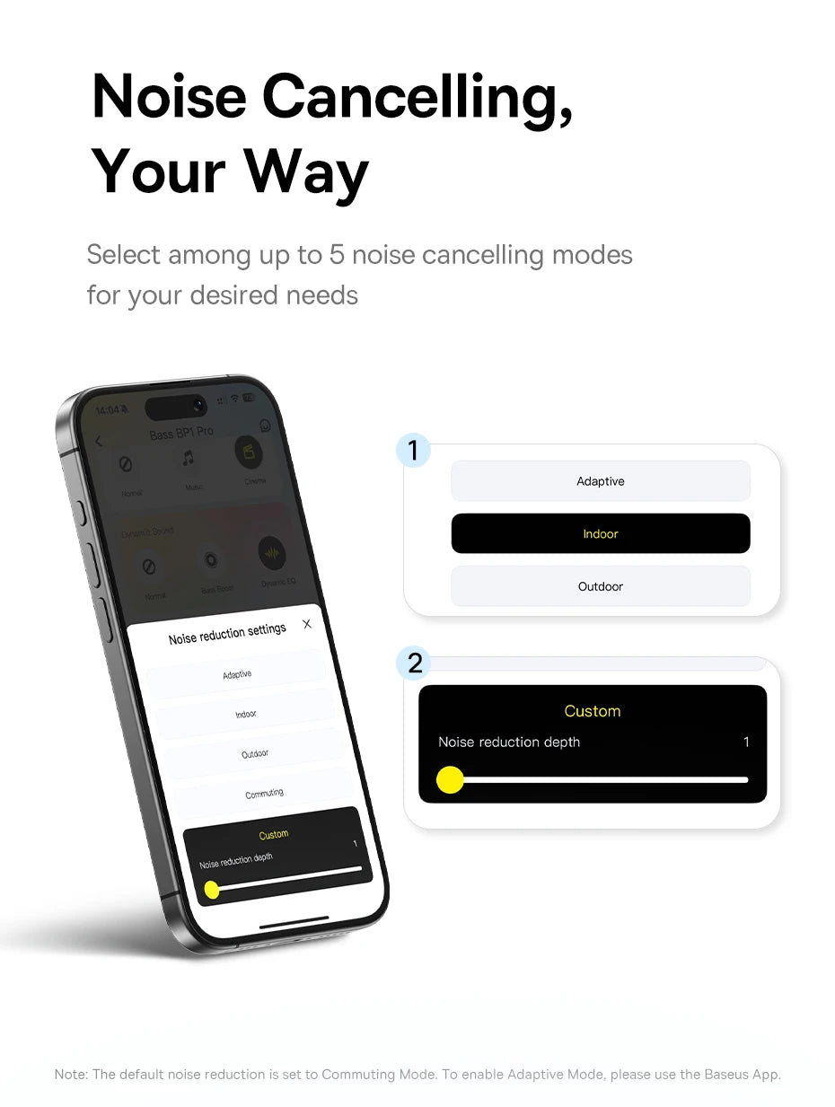 Baseus EP10 Pro ANC Earbuds Wireless Bluetooth 6.0 Earphones 50dB Realtime Adaptive Headphones 6 Mic Hi-Res LDAC IP55 Ear Buds