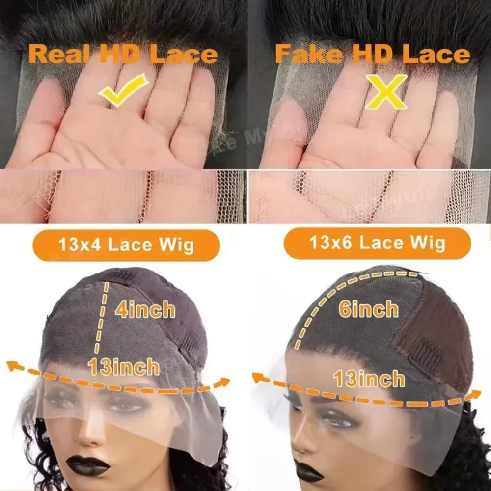 Premium 250 Density Deep Wave Human Hair Wigs 40 Inch Extra Long Natural Bouncy Texture 13x4 13x6 HD Lace Frontal Durable Versatile Women Wigs