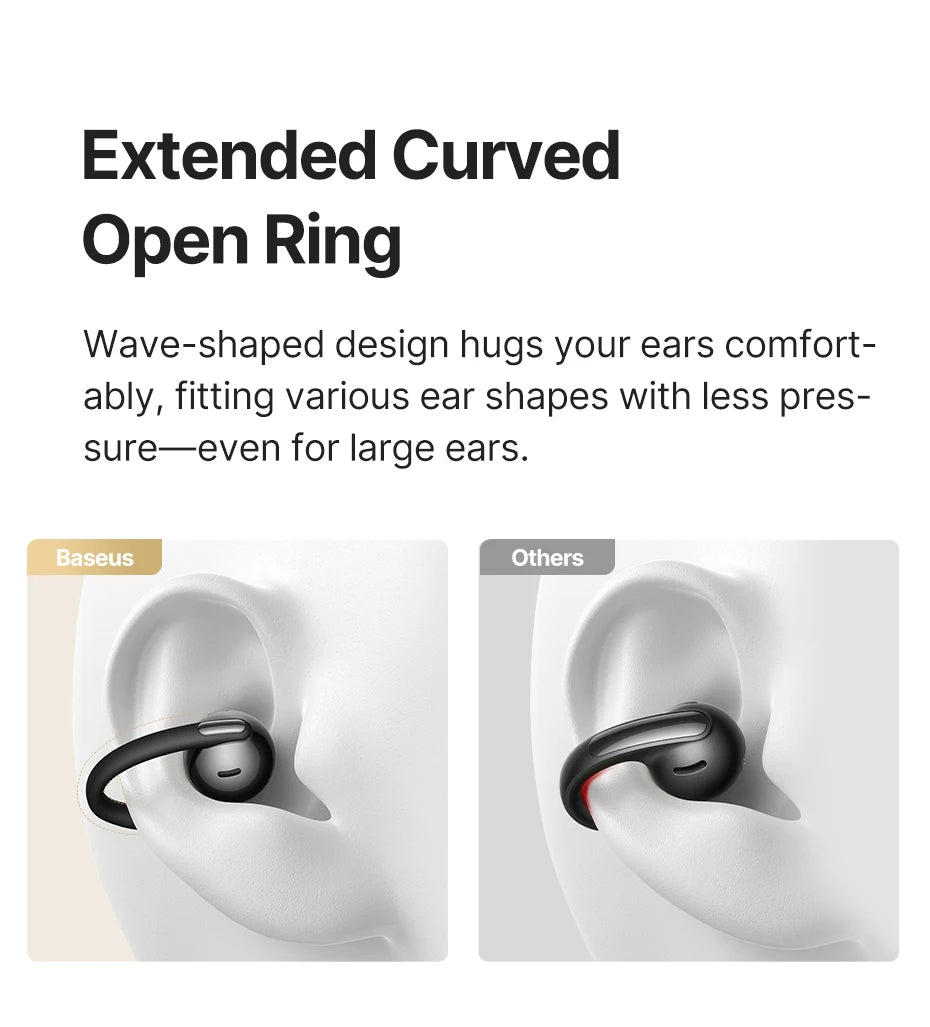 Baseus Bowie MC2 AIR Clip-on TWS Earbuds Ear Clips Wireless Earphones Bluetooth 6.0 Open Earrings 4 Mic ENC Sports Headphones