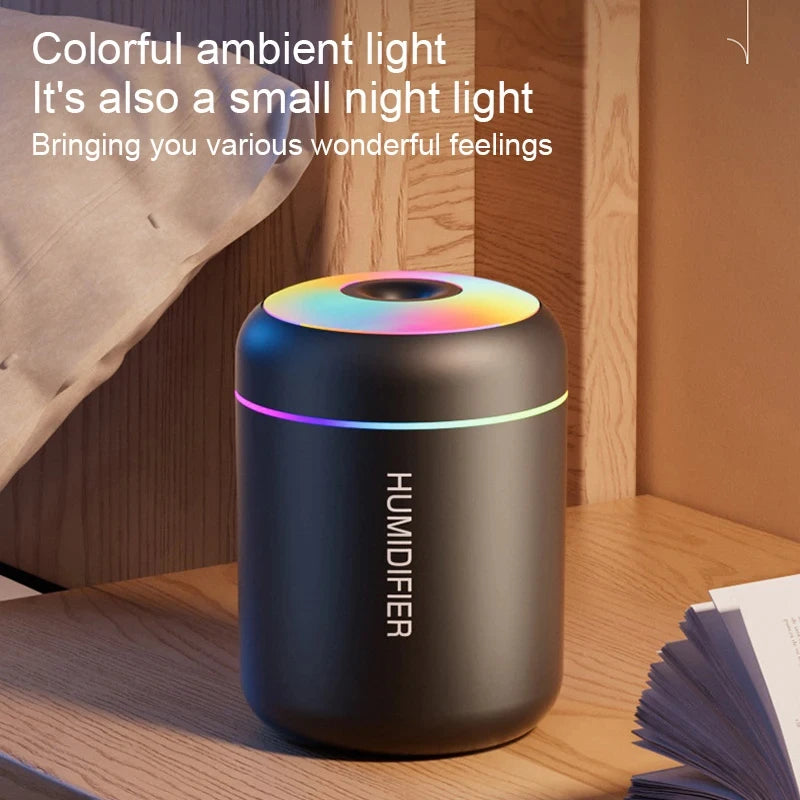 HOMEFISHMini Air Humidifier Usb Aroma Diffuser Essential Oil Purifier Cool Mist Sprayer Home BedroomLED Desktop humidificador