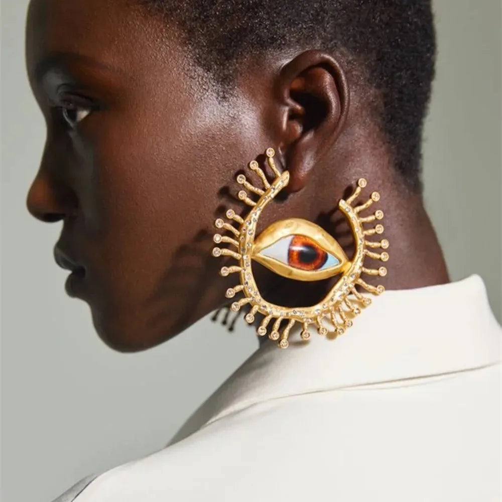 Egyptian Nefer Red Jasper Chandelier Earrings For Women