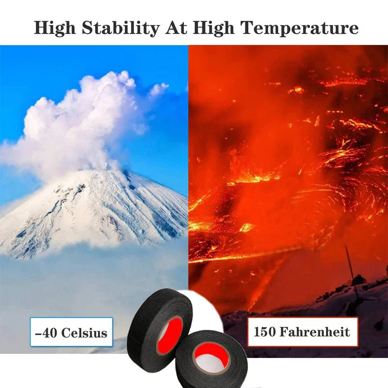 9/15/19/25/mm Electrical Insulation Heat-resistant Wiring Harness Tape PET Bundle Flame Retardant Tape