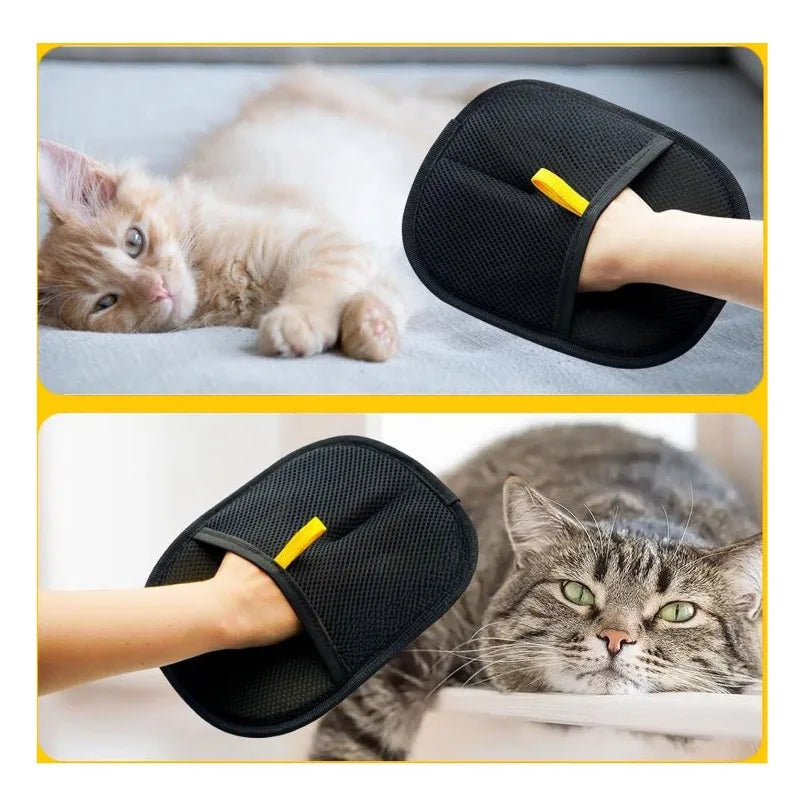 Cat Hair Brush Pet Removal Gloves Double-Sided Pet Grooming Gloves Kitten Cleaning Tool Dog Deshedding Brush Pet Supplies 