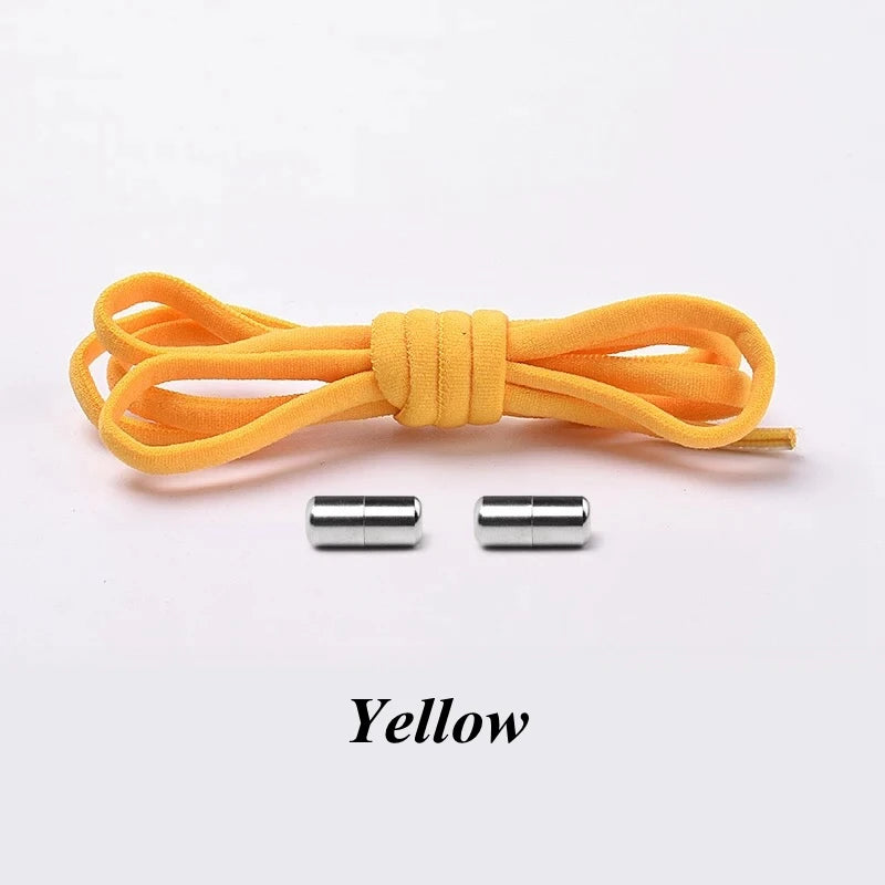 1Pair No tie Shoelaces Round Elastic Shoe Laces For Kids and Adult Sneakers Shoelace Quick Lazy Laces 21 Color Shoestrings