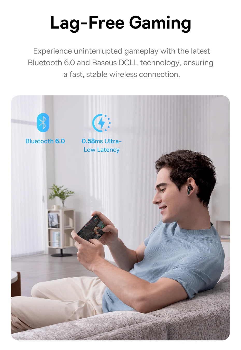 Baseus EP10 Pro ANC Earbuds Wireless Bluetooth 6.0 Earphones 50dB Realtime Adaptive Headphones 6 Mic Hi-Res LDAC IP55 Ear Buds